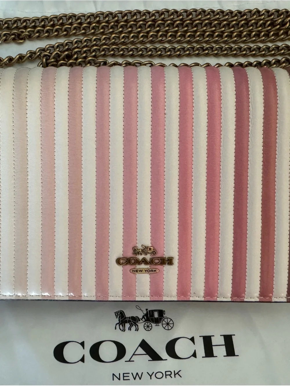 Coach Callie Foldover Chain Clutch With Ombré Quilting